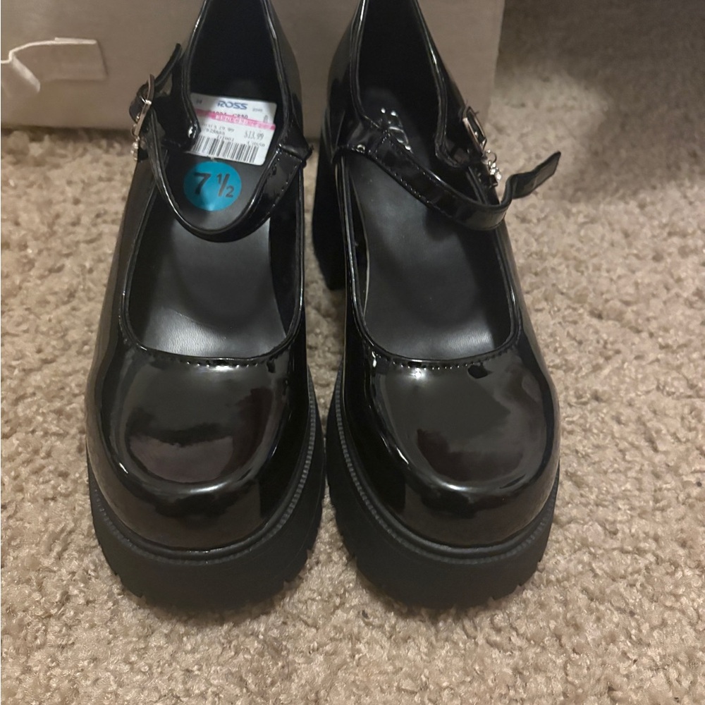 Black Patent Leather Mary Jane Shoes